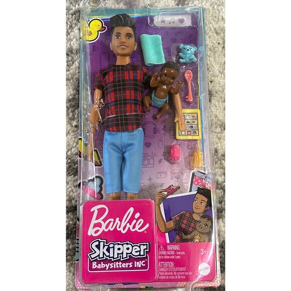 Mattel Barbie Skipper Babysitters Inc Dark Hair and Brown Skin Boy
